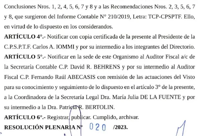 CAJA DE PREVISIÓN SOCIAL: Intiman al Presidente a mejorar el sistema de control interno
