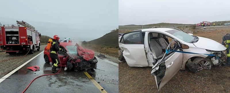 Choque frontal dejó a cinco personas heridas