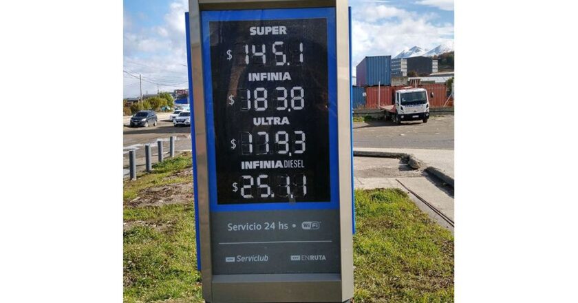 Combustibles con aumento promedio del 5,4%