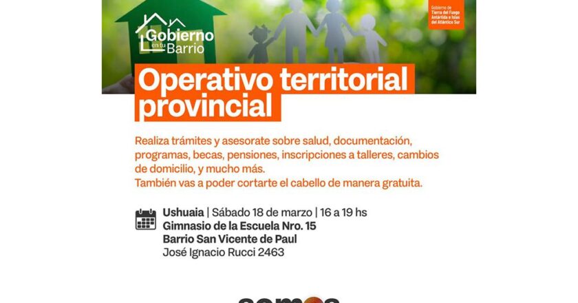 Este sábado se realizará un nuevo operativo territorial ‘Gobierno en tu Barrio’