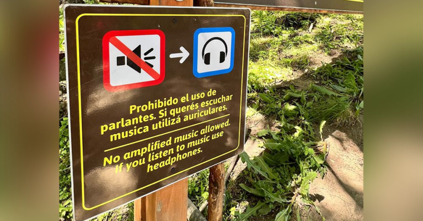 Prohibición del uso de parlantes en senderos provinciales